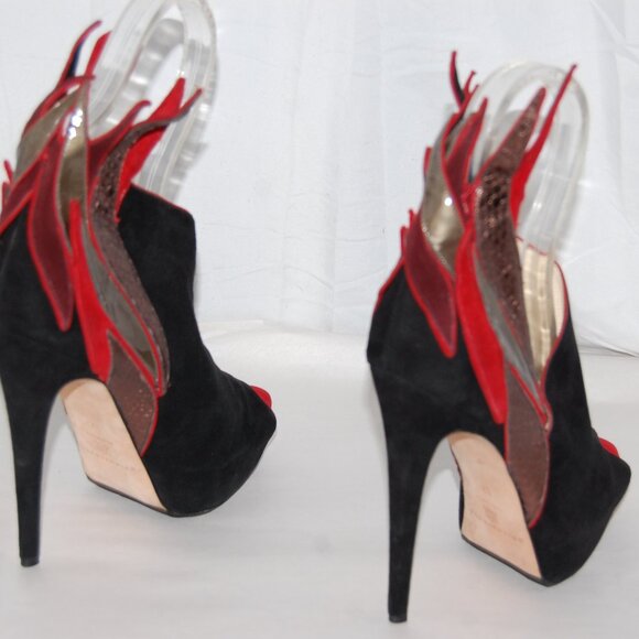 EU37/US7❤️Brian Atwood Suede Leather High Heel Platform Ankle Boots Bootie ITALY - Picture 11 of 15